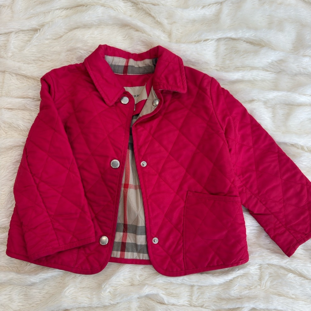 Burberry Kids Red Quilted Jacket
